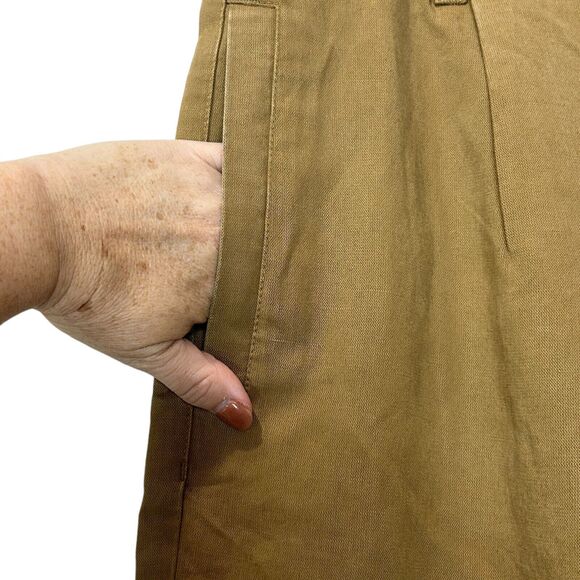 Ted Baker Pleated Tapered Trouser MMT-KURR Ultra Soft Camel Men's 32R NWT - Picture 6 of 12